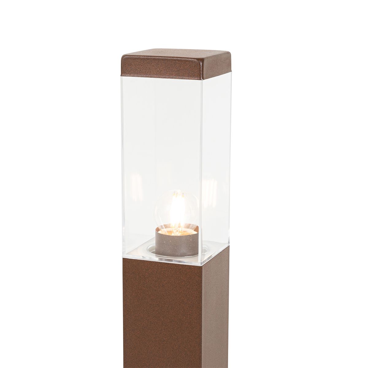 Smart buitenlamp paal roestbruin 45cm incl. Wifi P45 - Malios