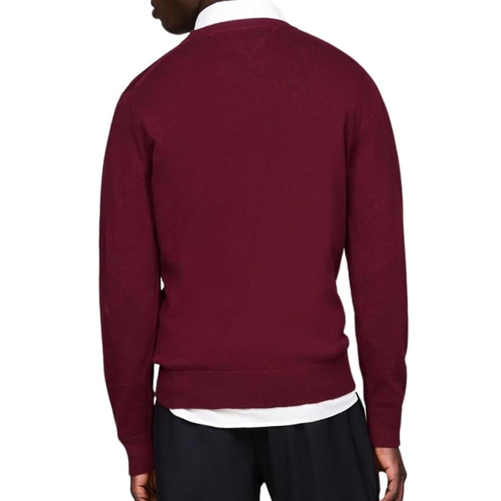 Tommy Hilfiger Pull Bordeaux Homme Tommy Hilfiger Essential Crew
