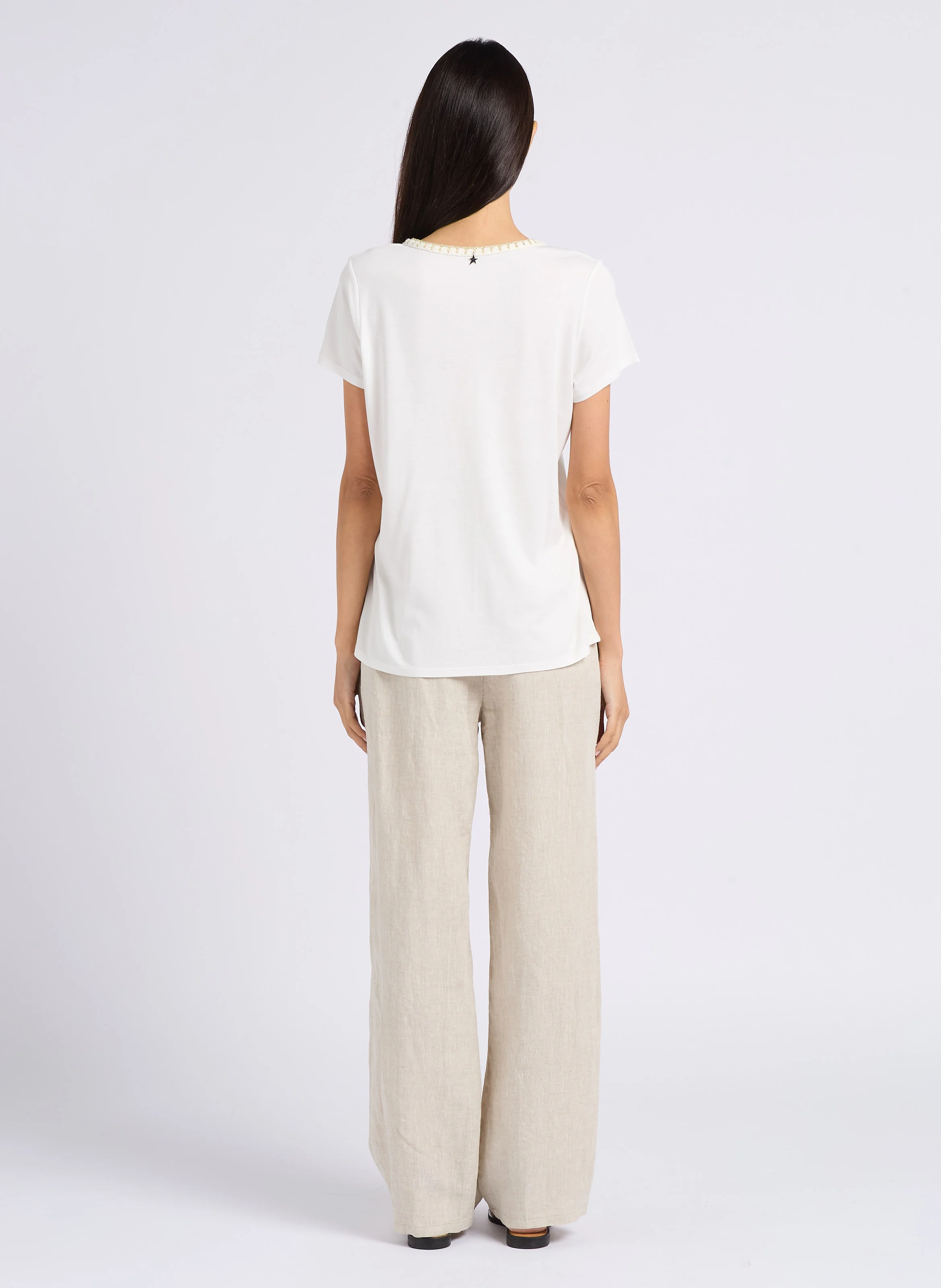 HORELIA - Sandales plates en cuir | Blanc