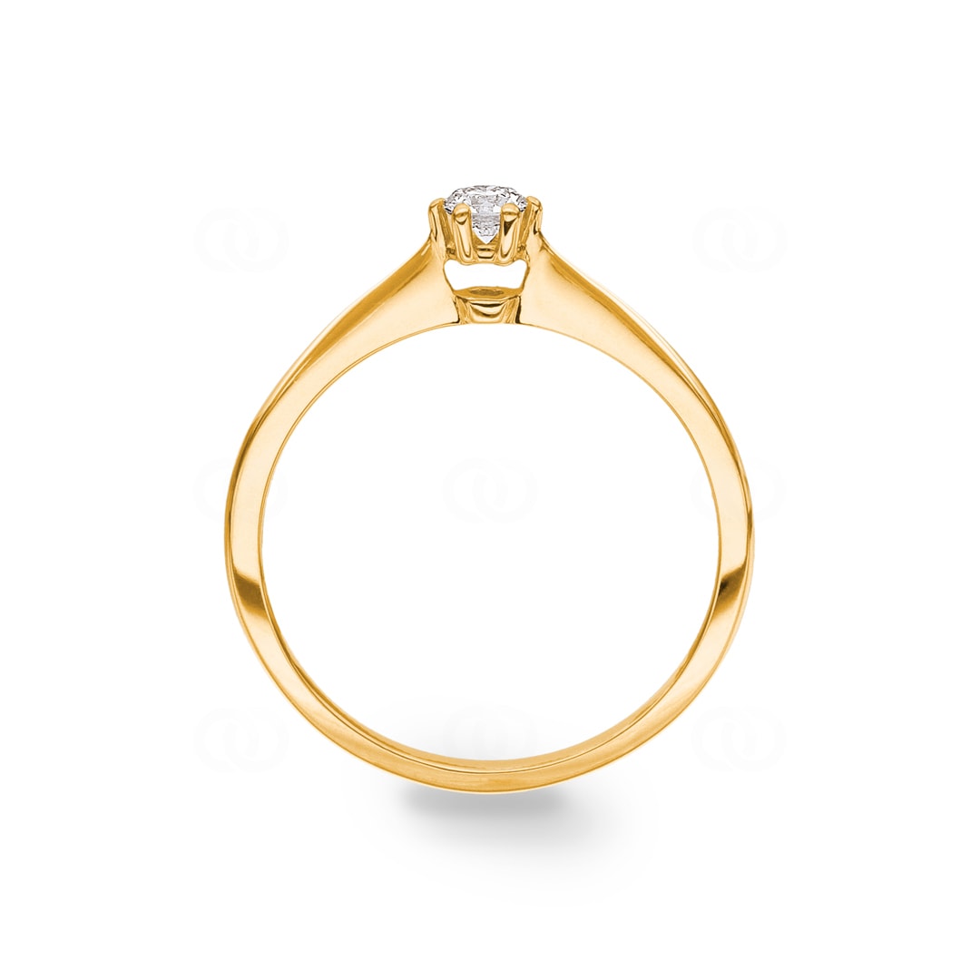 Verlobungsring 750/18 K Gelbgold mit Diamant 0.14 ct H/si