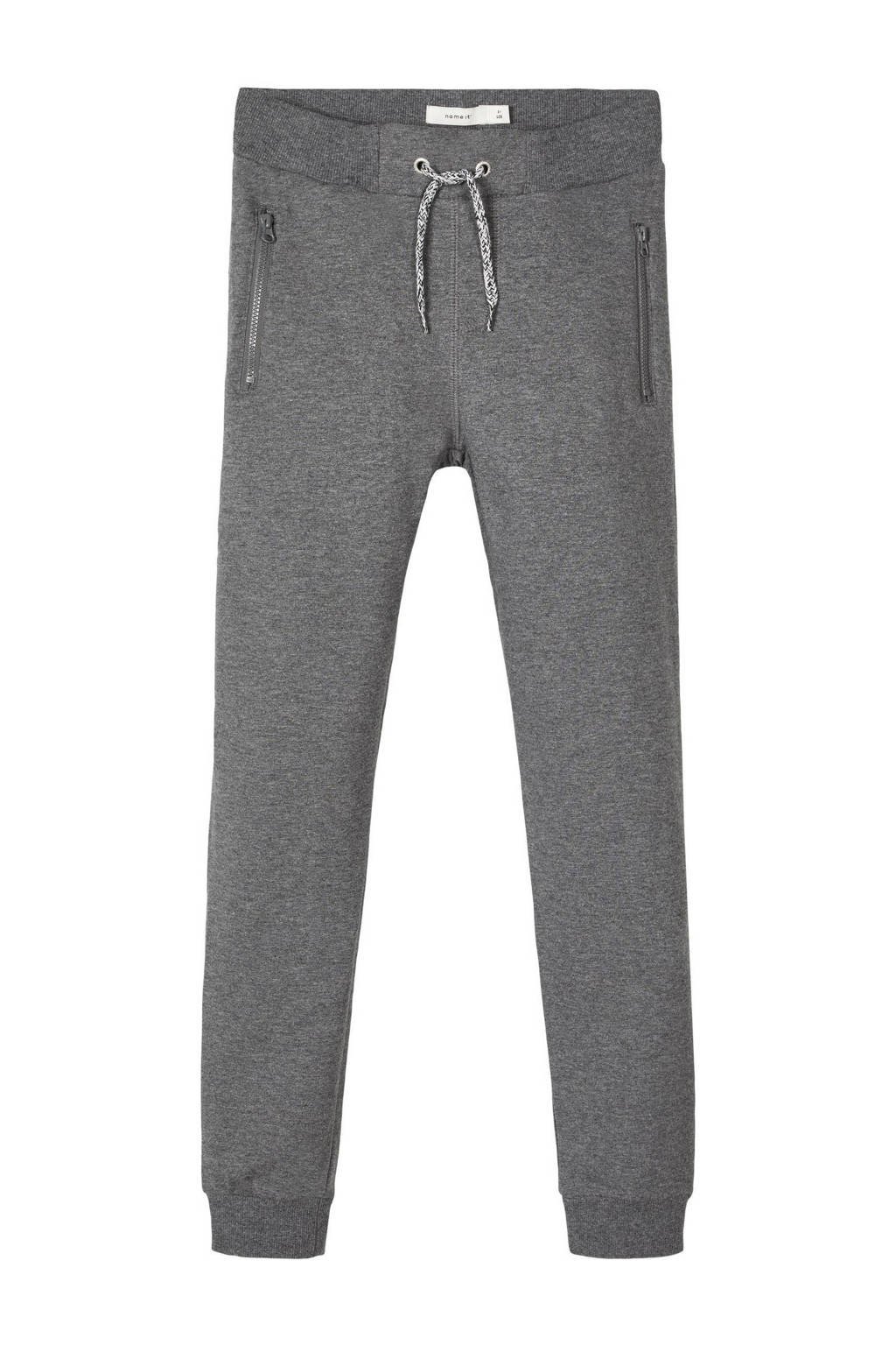 NAME IT broek NKMHONK donkergrijs melange