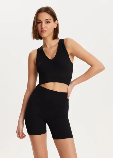 Naadloze singlet zwart (ZWART)