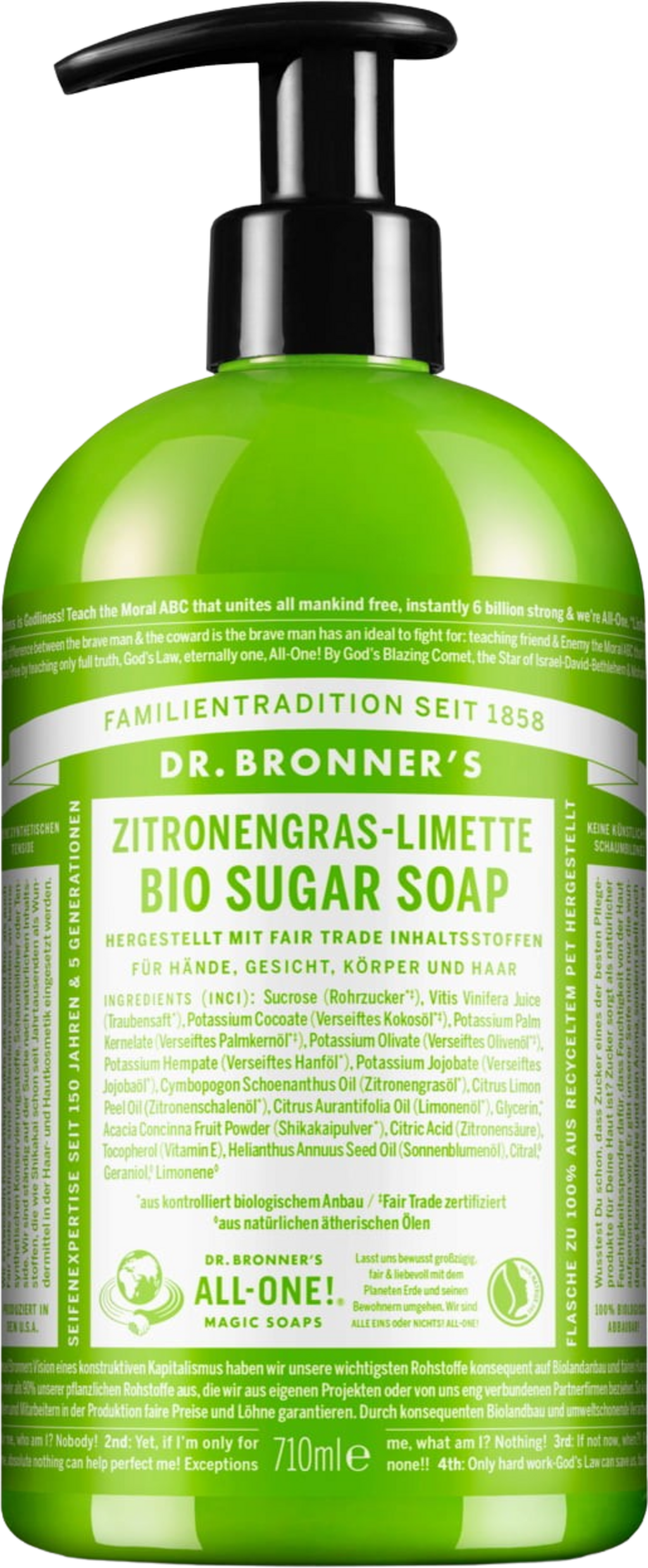 Dr. Bronner's  Zitronengras-Limette Sugar Soap, 710 ml