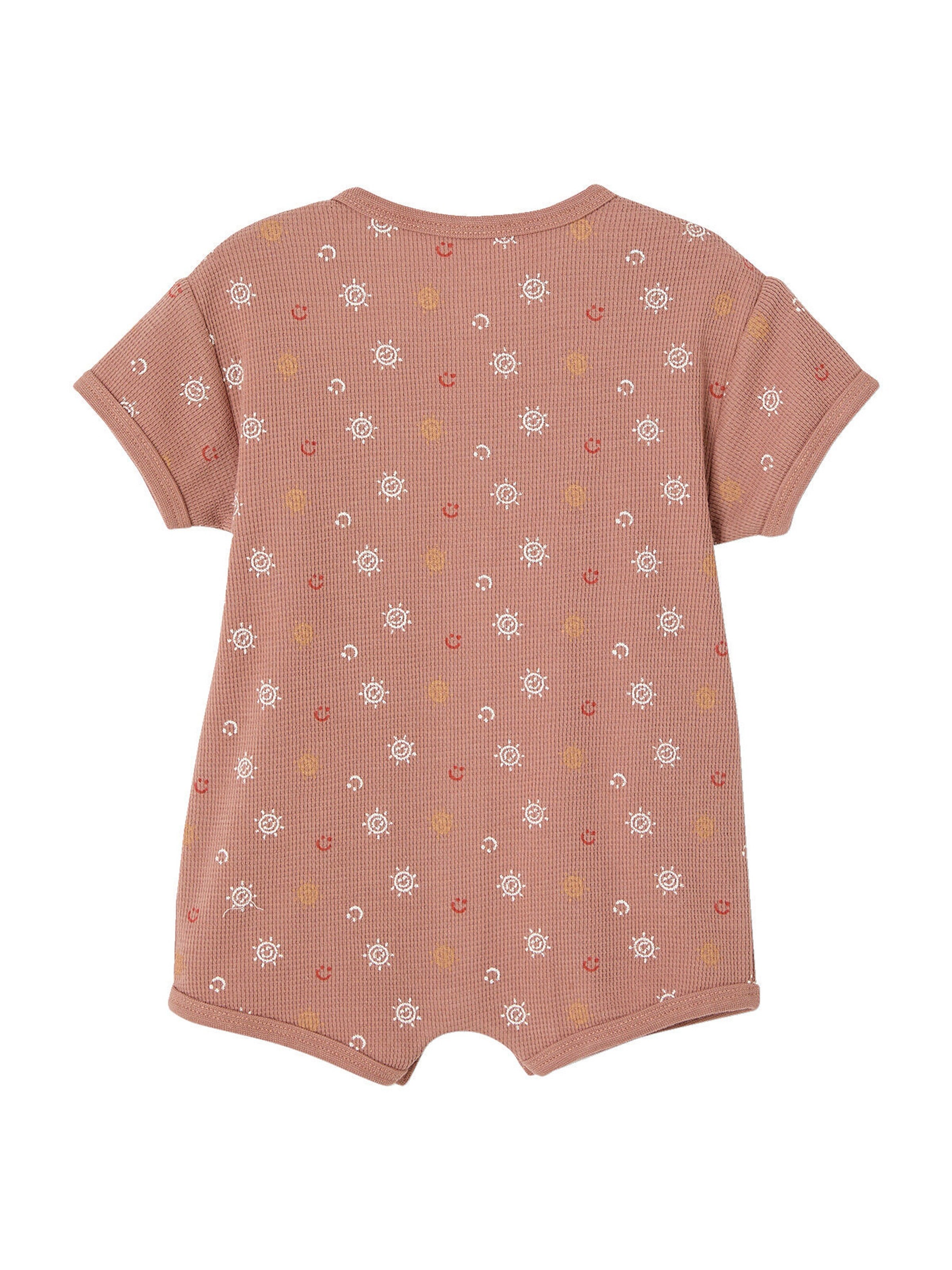 Vertbaudet Baby-Set: Overall & Halstuch aus Waffelpikee hellbraun