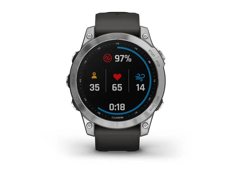 Garmin fenix 7 - 47 mm - sølv - sportsur med bånd - silikone - grafit - håndledsstørrelse: 125-208 mm - display 1.3