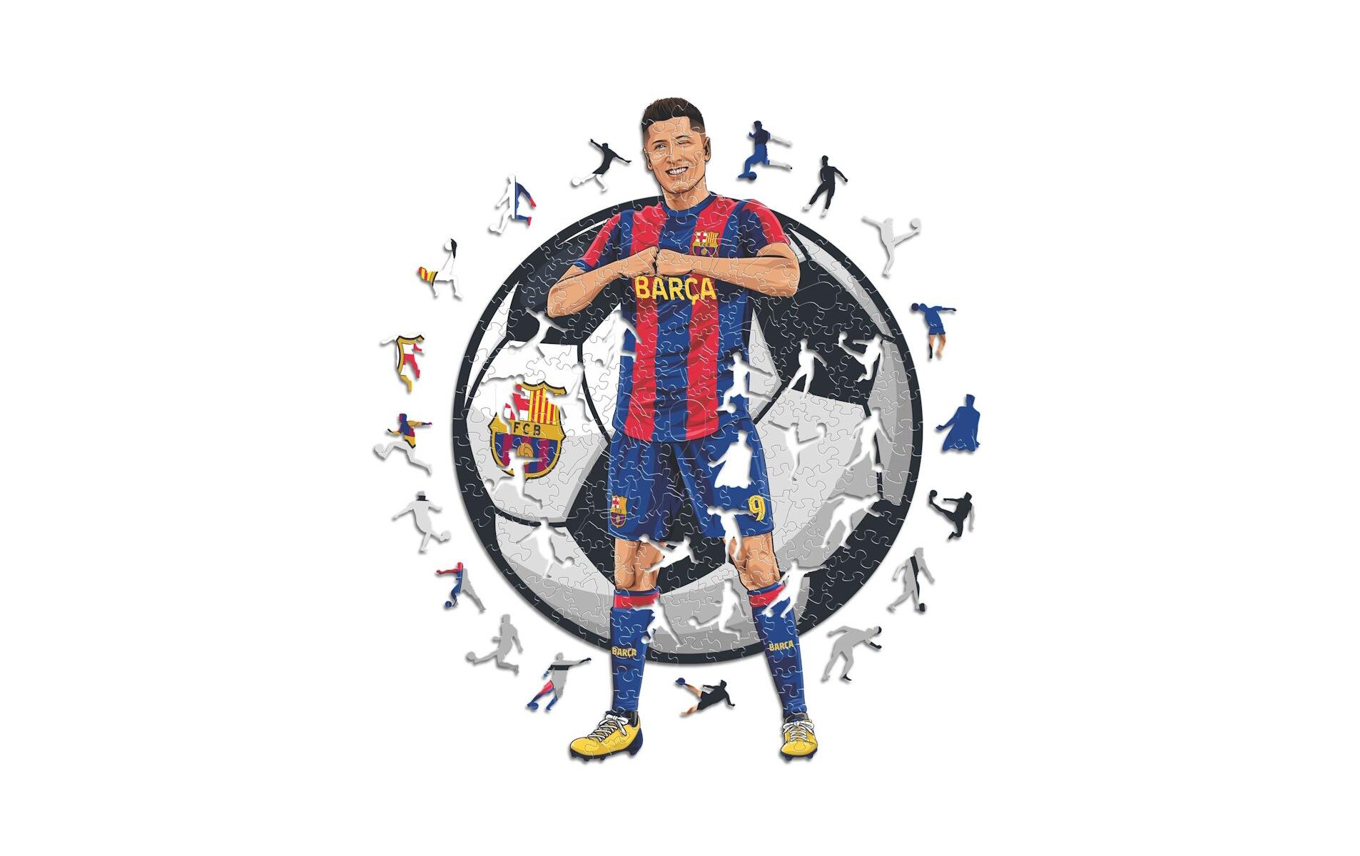FC Barcelona – Robert LewandowskiOffizielles Holzpuzzle, Grösse M