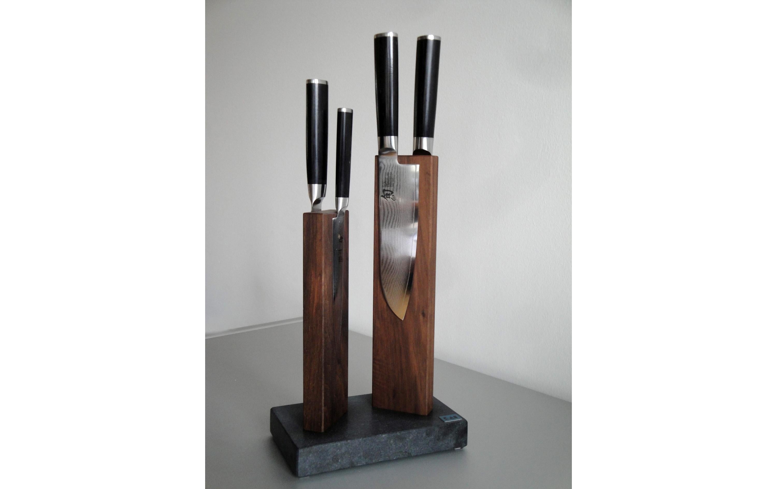 Messerblock Stonehenge Klein Walnuss/Granit<br>Magnet-Messerblock, unbestückt