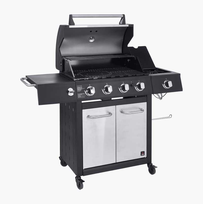 Gassgrill, fire brennere