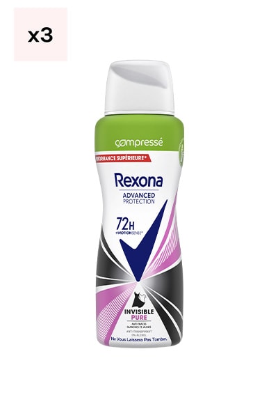 Déodorants spray anti-transpirant 72h - Invisible Pure - 3 x 100 ml