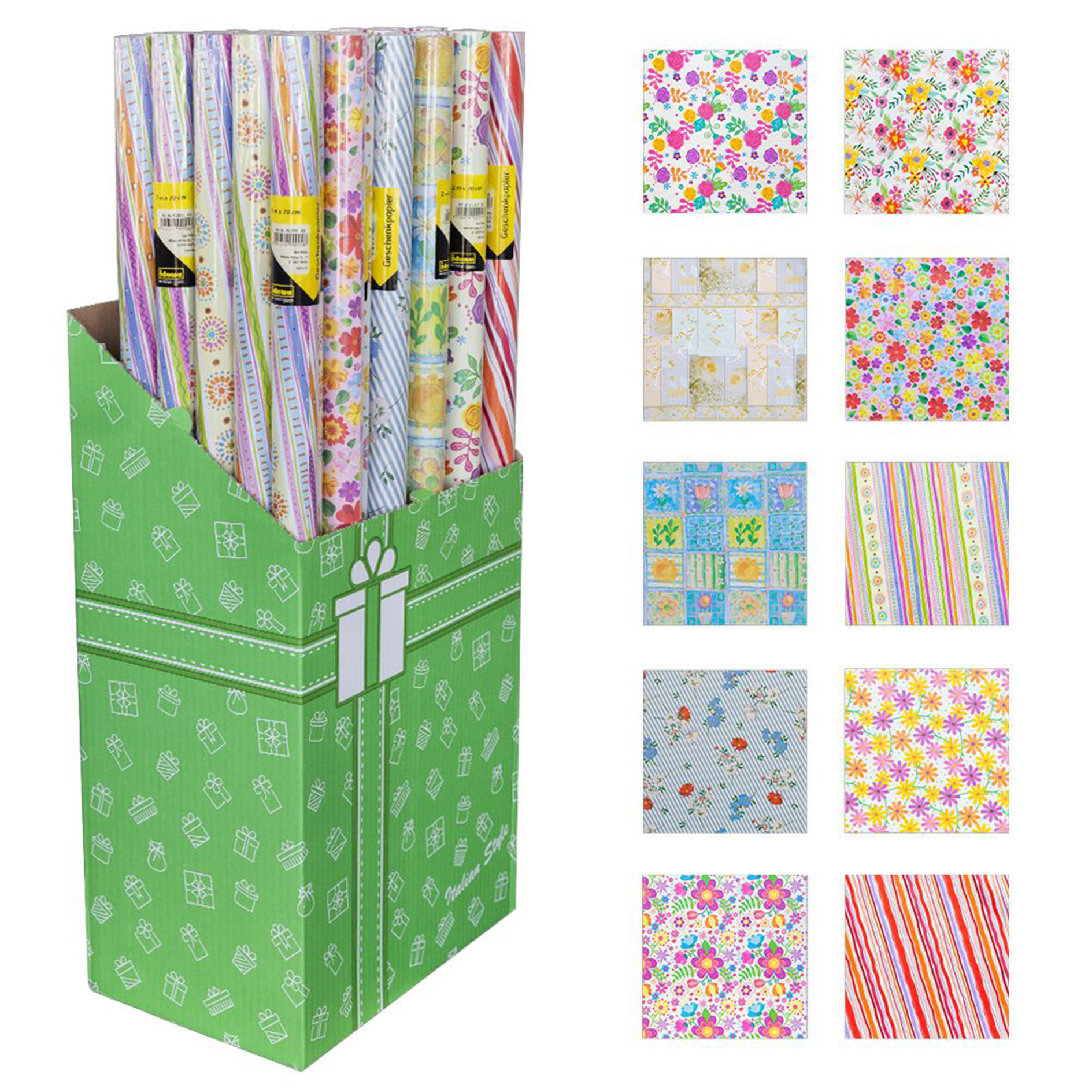 Geschenkpapier - sortierte Designs - 70x200 cm