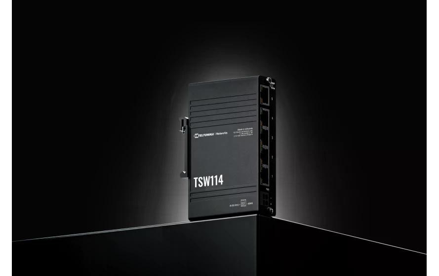 Rail Switch TSW114 5 PortSwitch mit DIN-Schiene