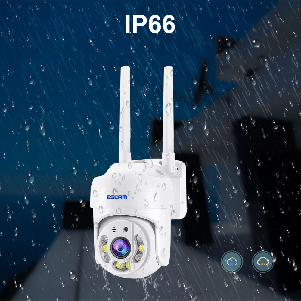WiFi IP Smart Kamera 4MP 1440p mit 2-Wege-Audio / Infrarot LED's Nachtsichtfunktion / Bewegungssensor / Micro SD iOS/Android (IP66) - Weiss