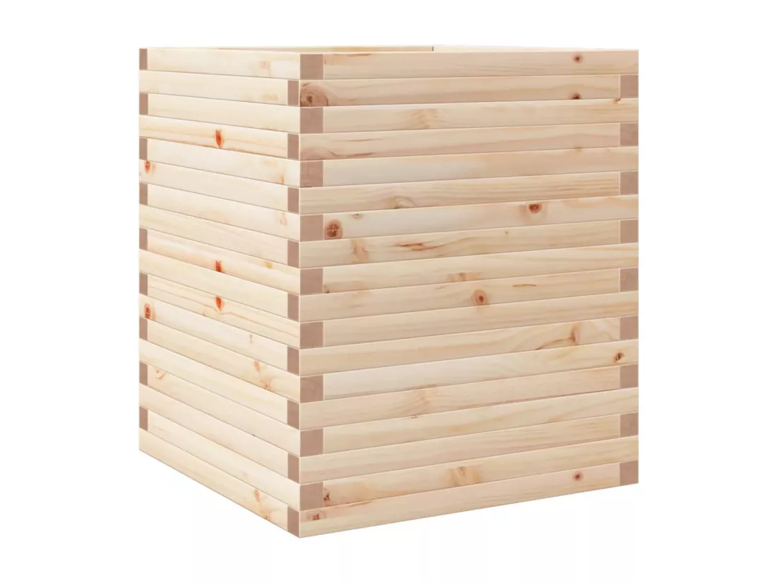 Jardinière bac lit surélevé bois marron 60 x 60 x 68.5 cm 02_0037726