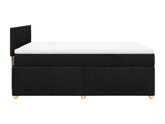 Sommier à lattes de lit avec matelas Noir 160x200 cm Tissu