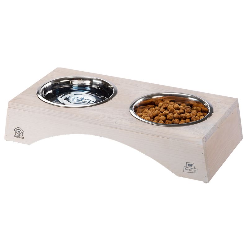 Porte-gamelles double Ferplast Legno en bois