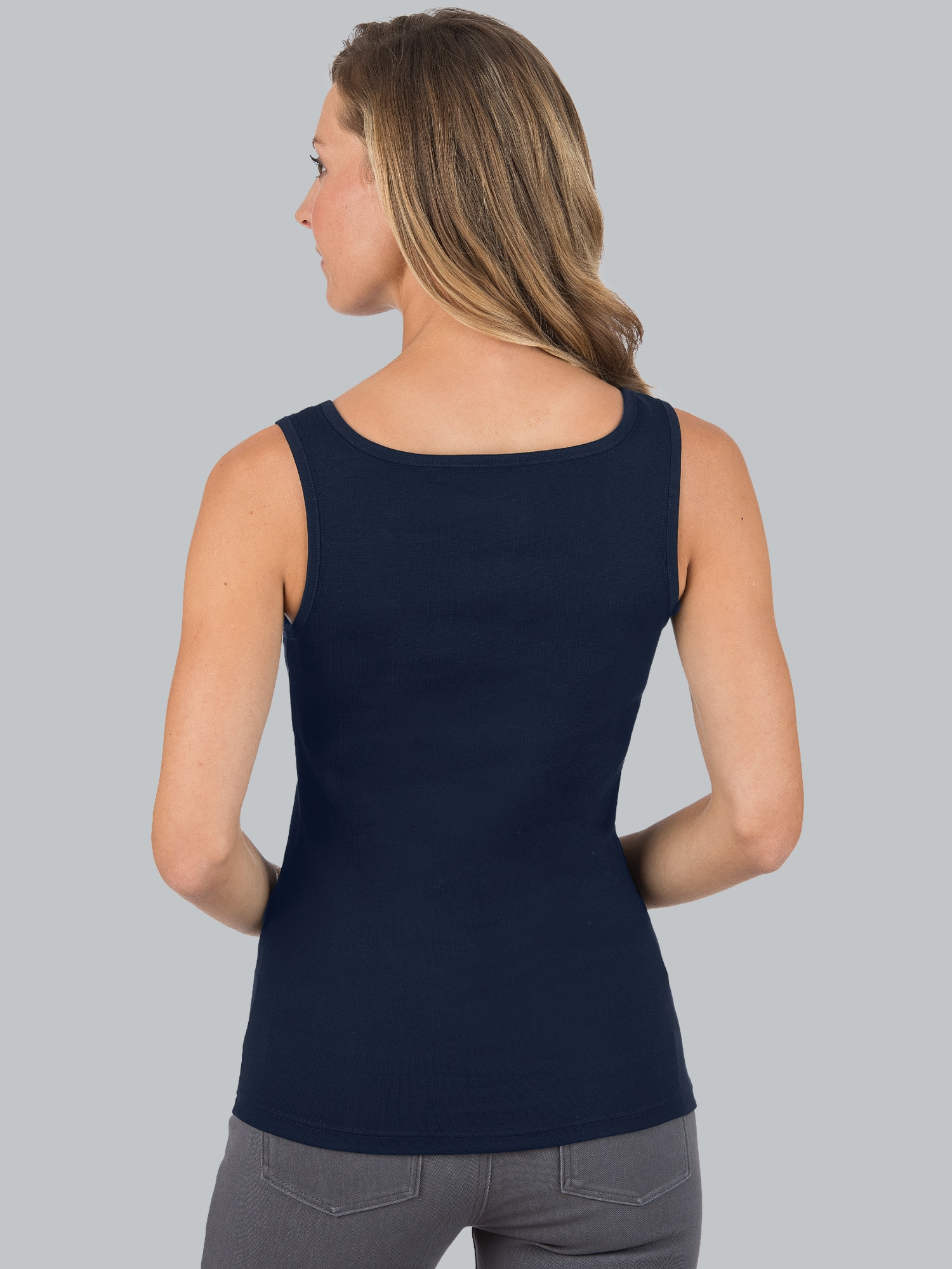 Trägershirt mit Kristallsteinen Navy