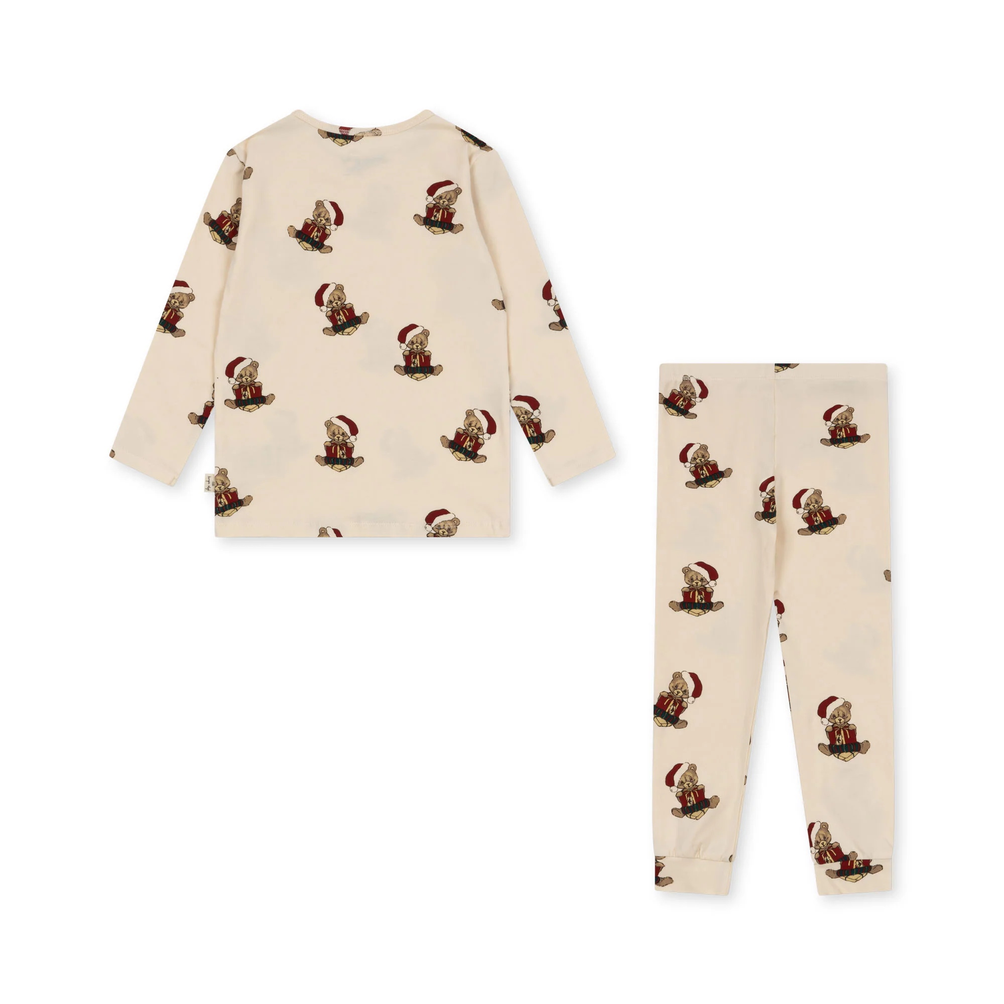 basic sæt med bluse\/bukser - christmas teddy - 2Y
