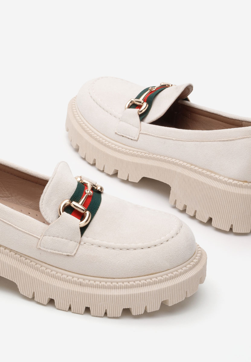 Mocassins à semelle épaisse beige Hindira V2