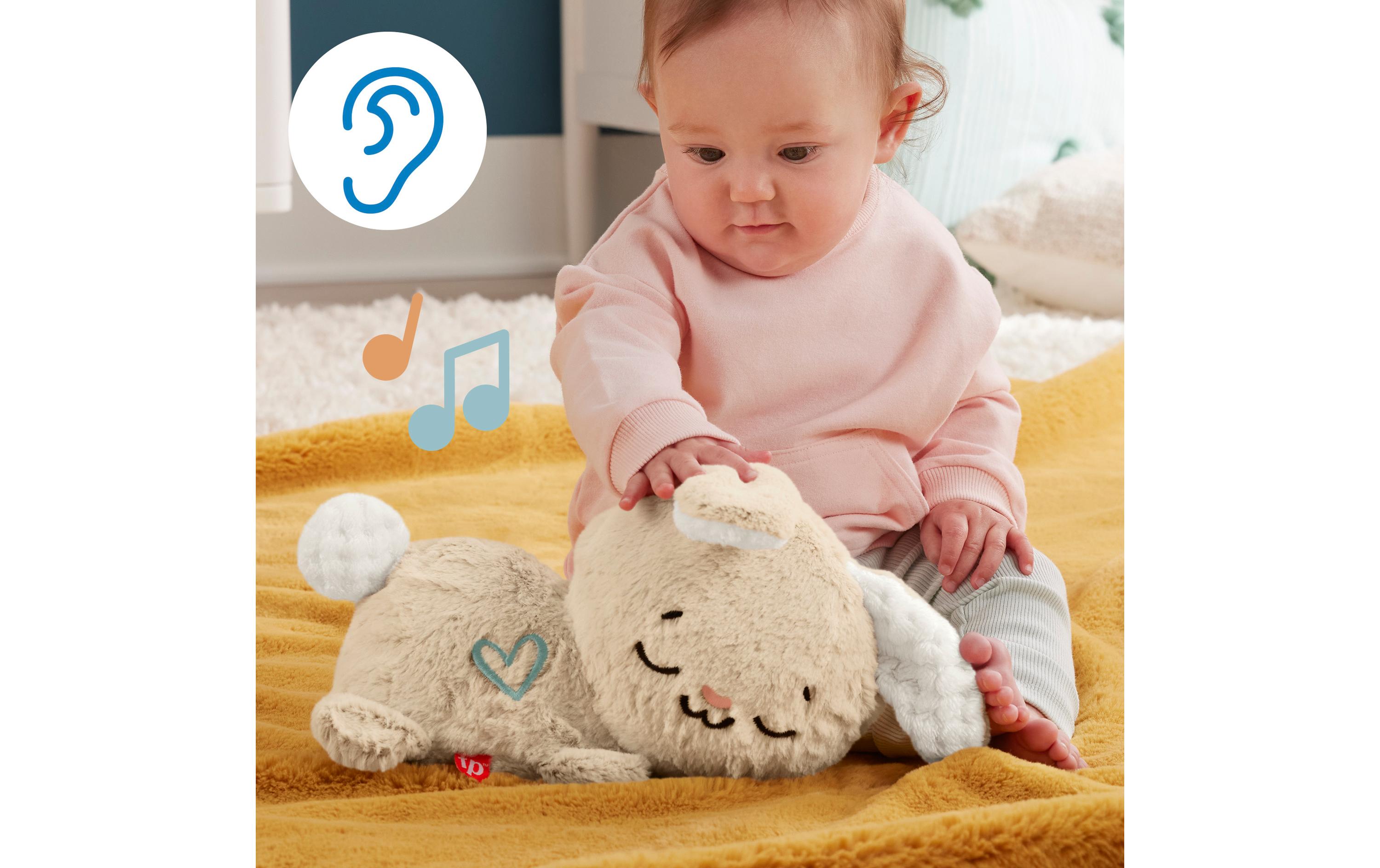 Spieluhr Schlummer-HäschenTragbare Häschen-Spieluhr mit rhythmischem Kopfnicken, Musik, Sounds und weichem Licht