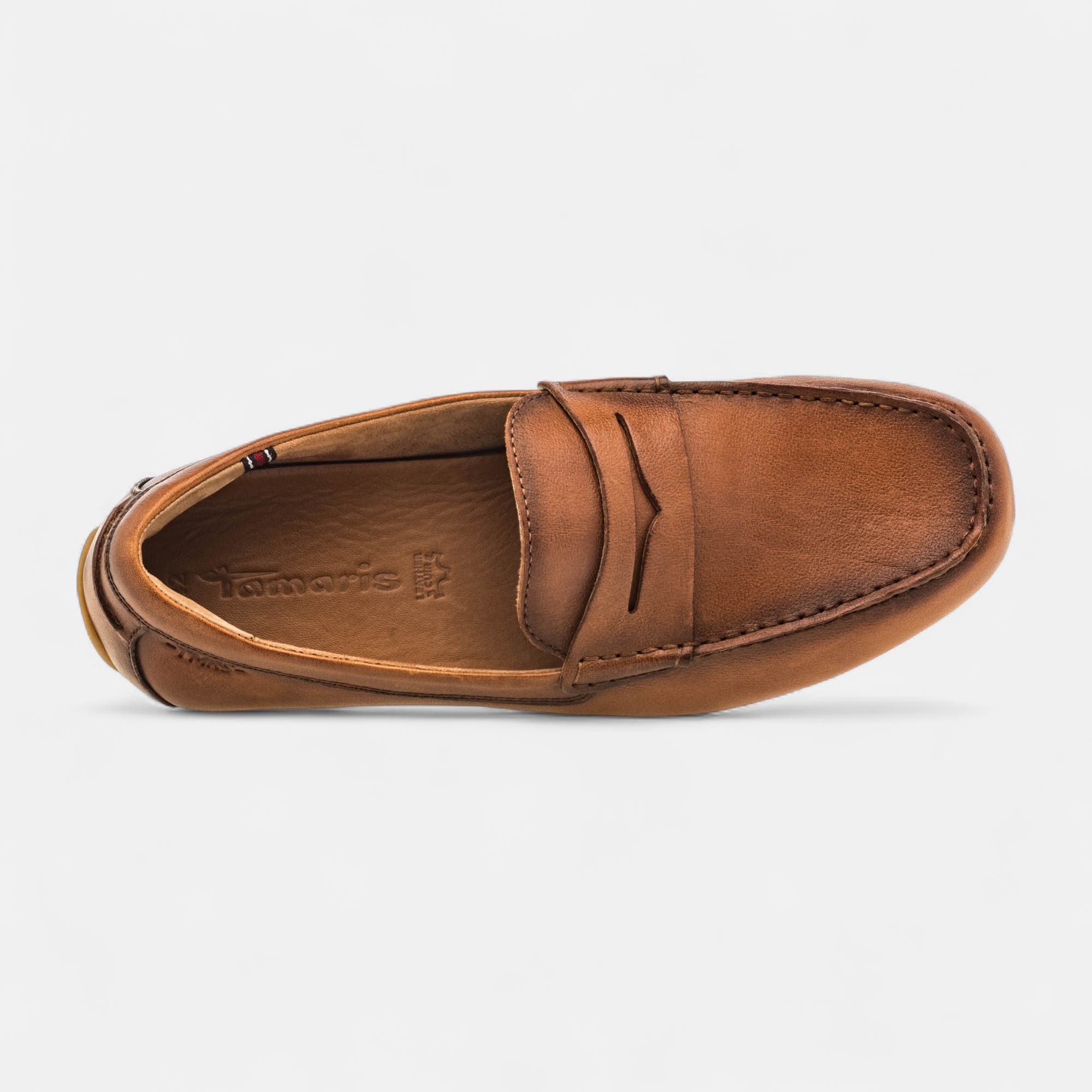 Mocassins Homme en cuir cognac