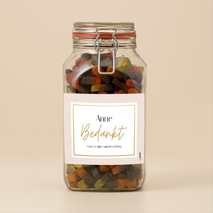 Snoeppot Dropfruit | 1,9 kg | Bedankt met eigen tekst