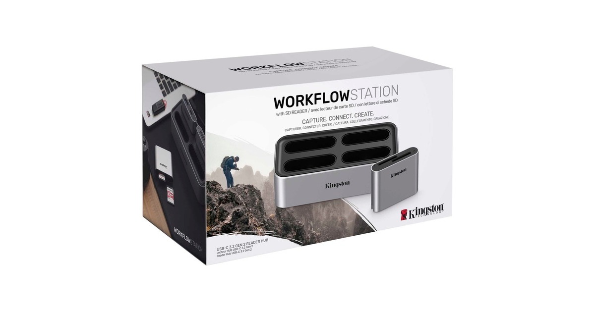 KingstonWorkflow Station + SD Card Reader dockingstation  (Zilver/zwart)