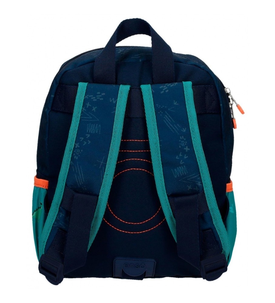 Mochila pré-escolar Enso Dino Artist, 28 cm, adaptável a carrinho, multicolorida