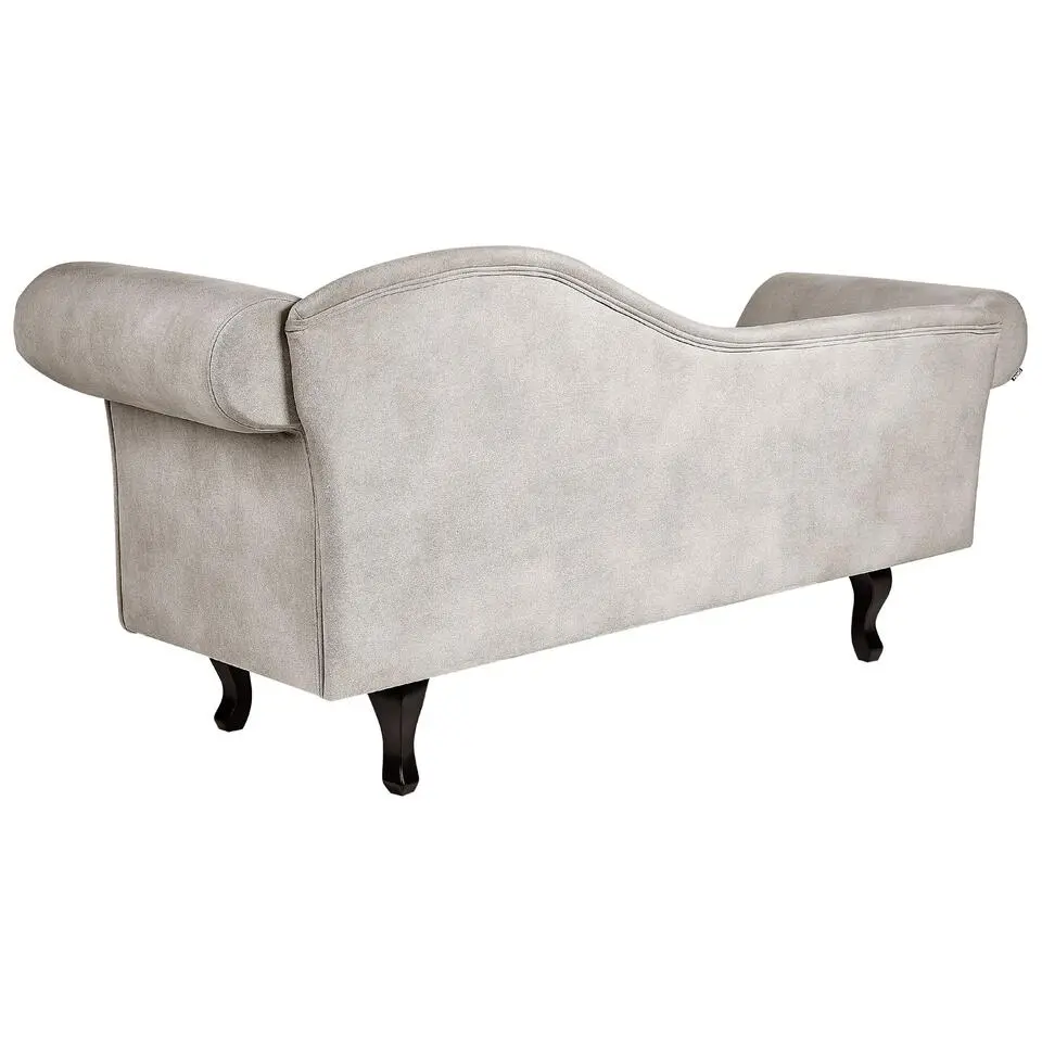 LATTES II - Chaise longue - Taupe - Rechterzijde - Fluweel
