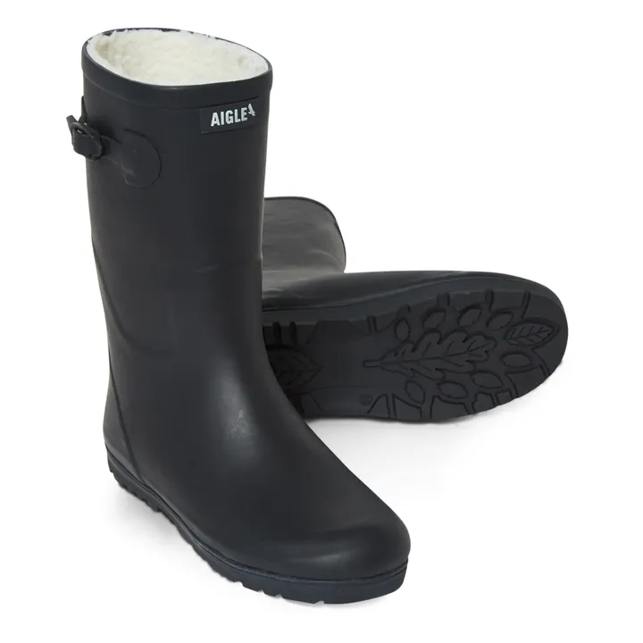 Aigle Bottes De Pluie Woody-Pop Fourrées | Bleu marine