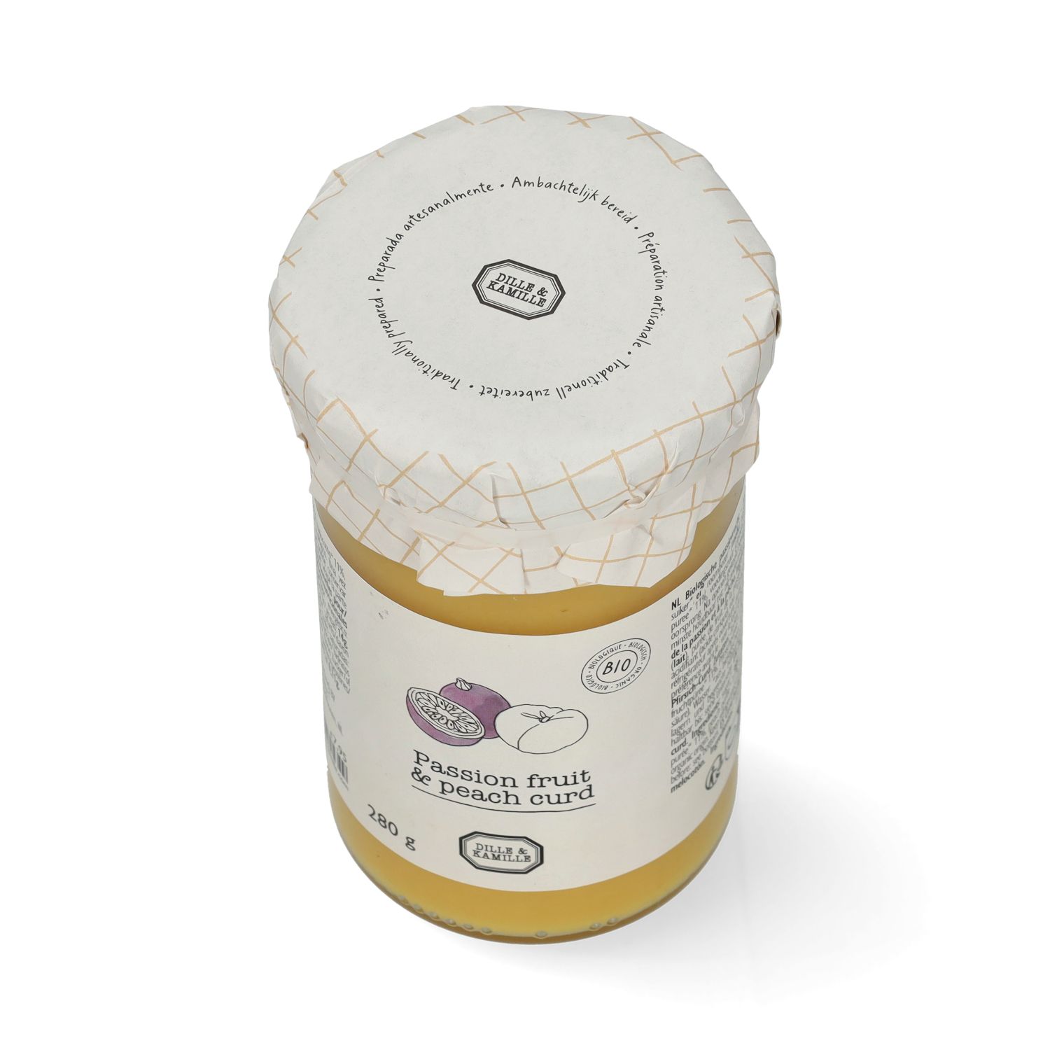 Passionfruit & peach curd, biologisch, 280 gram