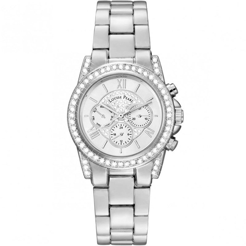 Montre Femme LOUISE PEARL Ornée de Cristaux Swarovski bracelet Acier Argenté