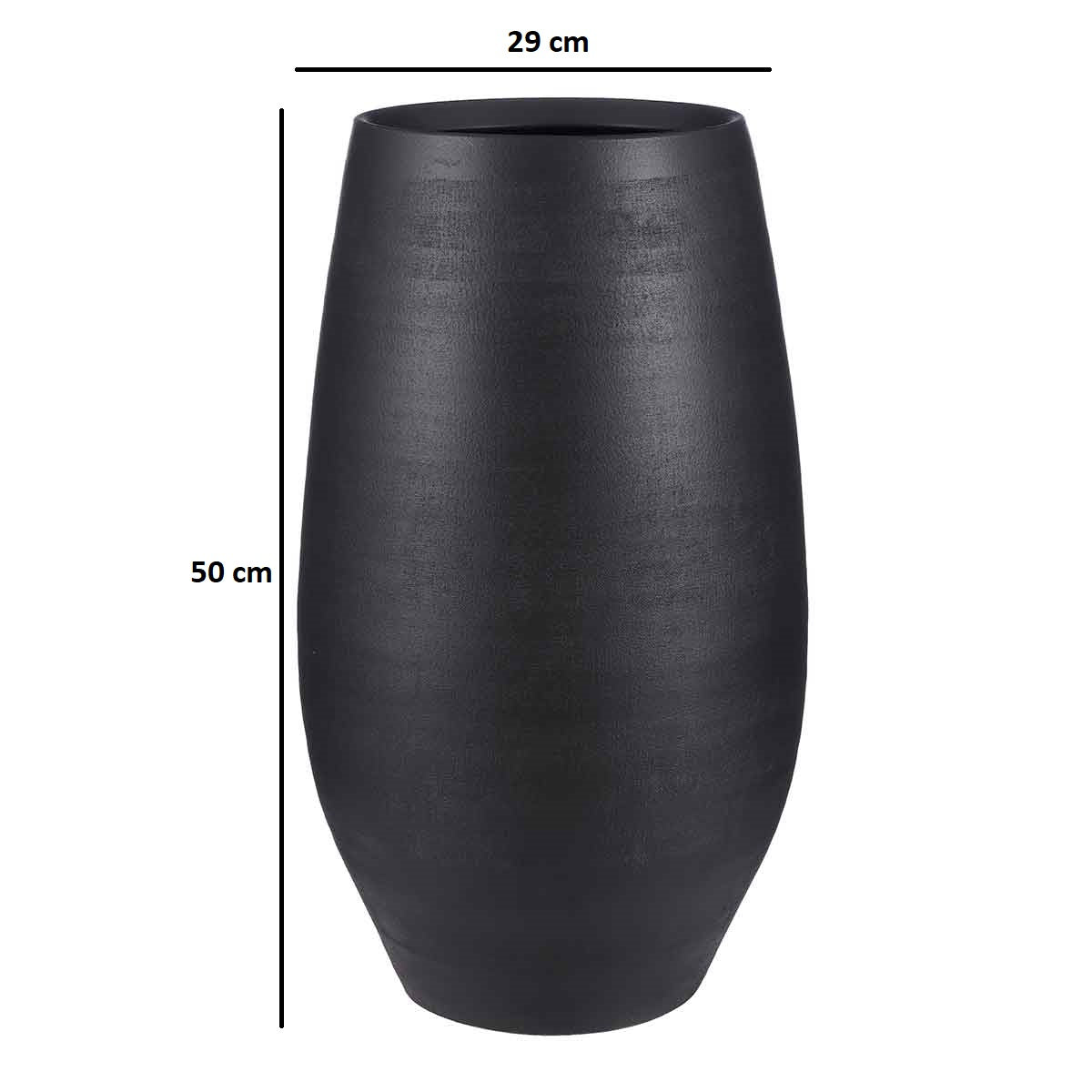 Mica decorations vase douro - 29x29x50 cm - terre cuite - noir