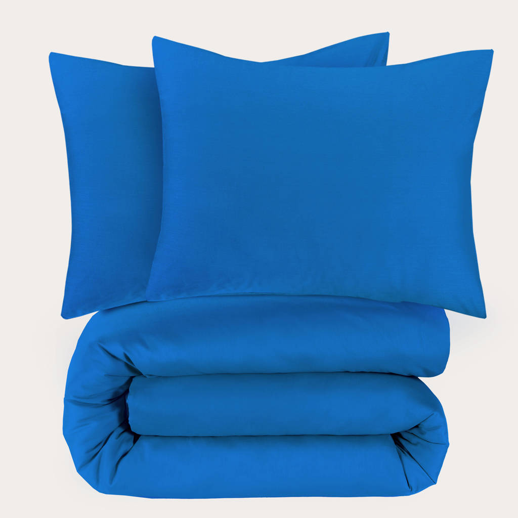 katoenen dekbedovertrek 2-persoons blauw (200x220 cm)