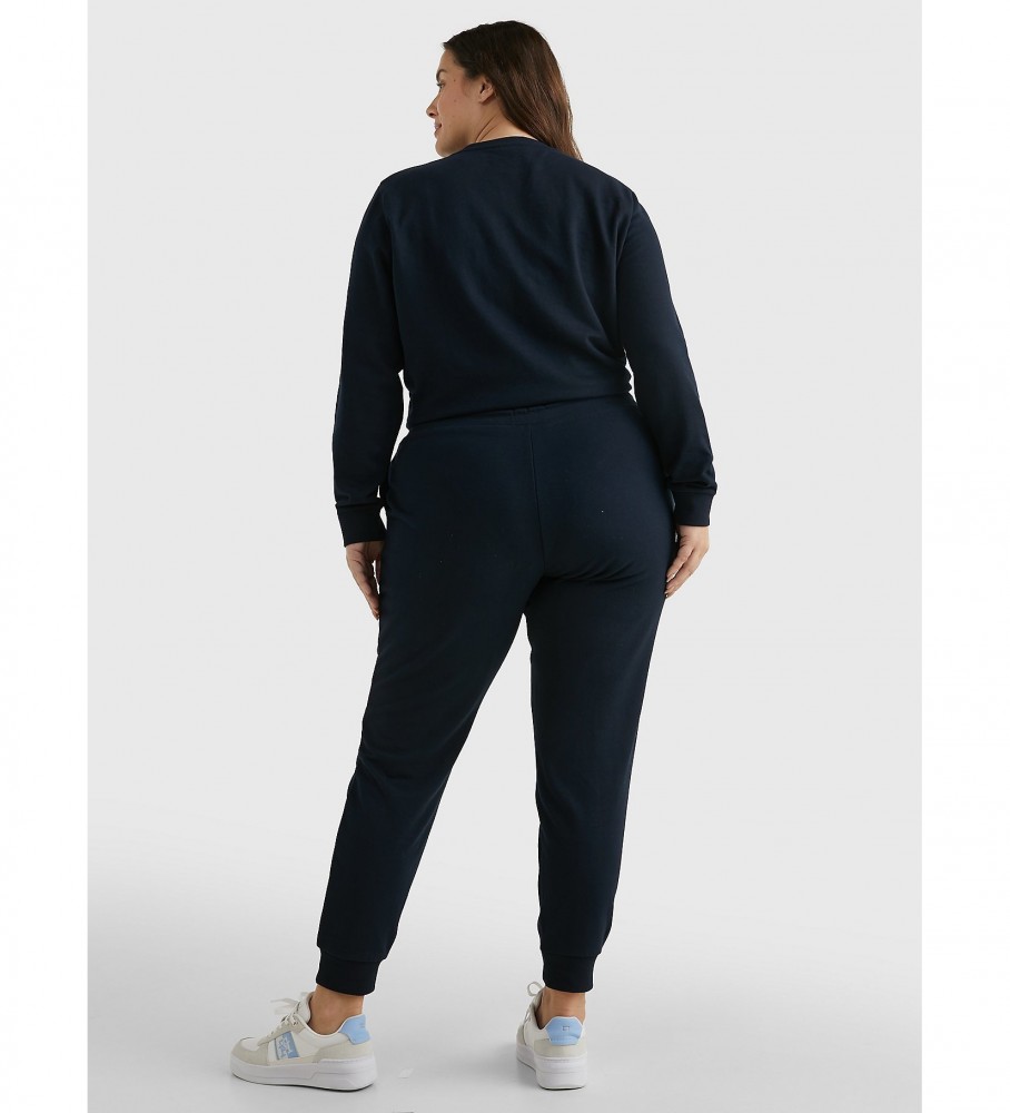 Calça jogger Tommy Hilfiger azul-marinho com elástico na cintura e modelagem baixa