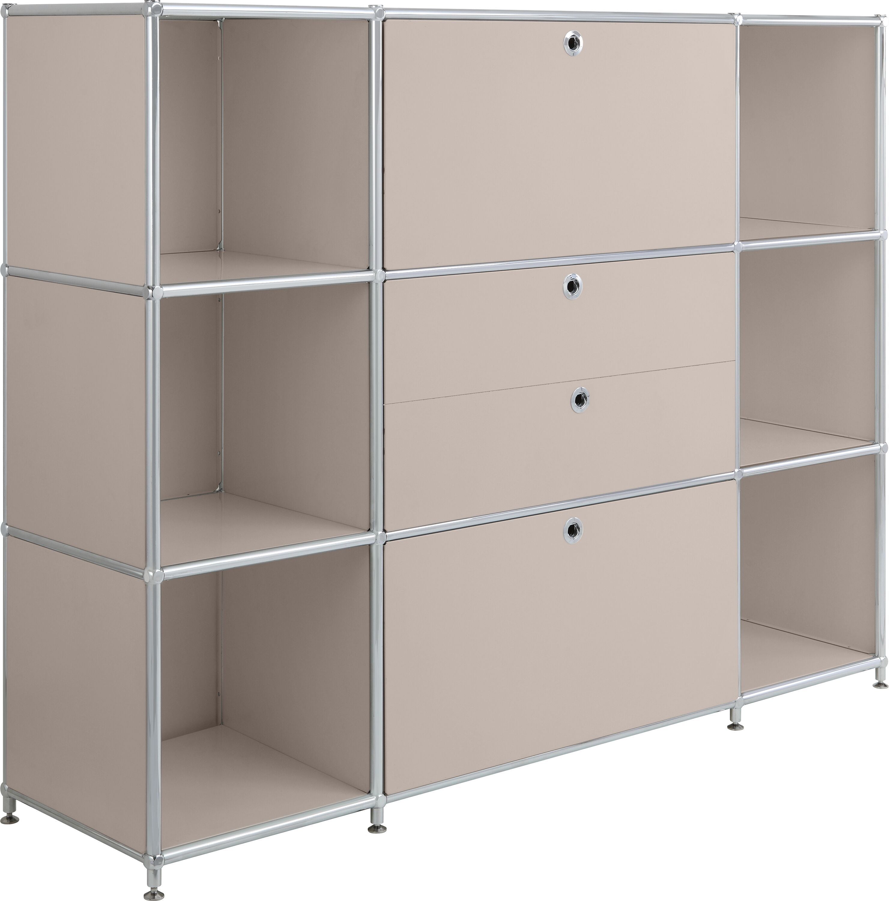 FLEXCUBE Highboard - Taupe / B: 152.0 cm x T: 40.0 cm x H: 118.0 cm