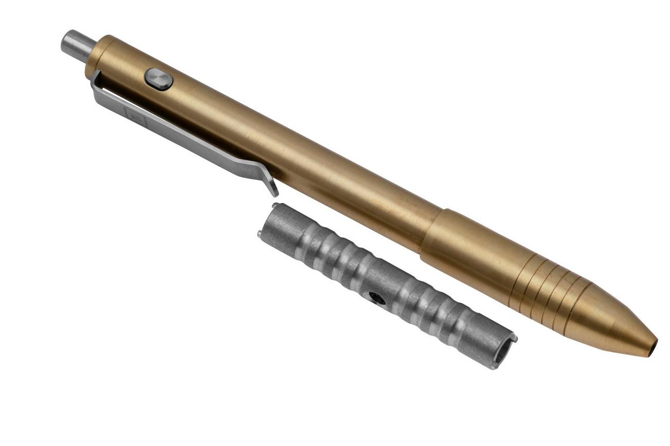 Big Idea Design Dual Side Click Pen DSC-BS Brass, auto adjusting everyday carry pen