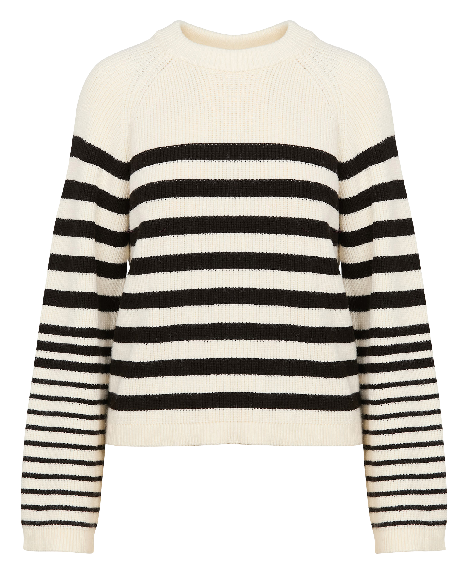 TANIA - Pull col rond rayé | Blanc