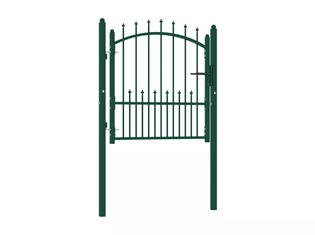 Portail de cl?ture avec pointes Acier 100x100 cm Vert
