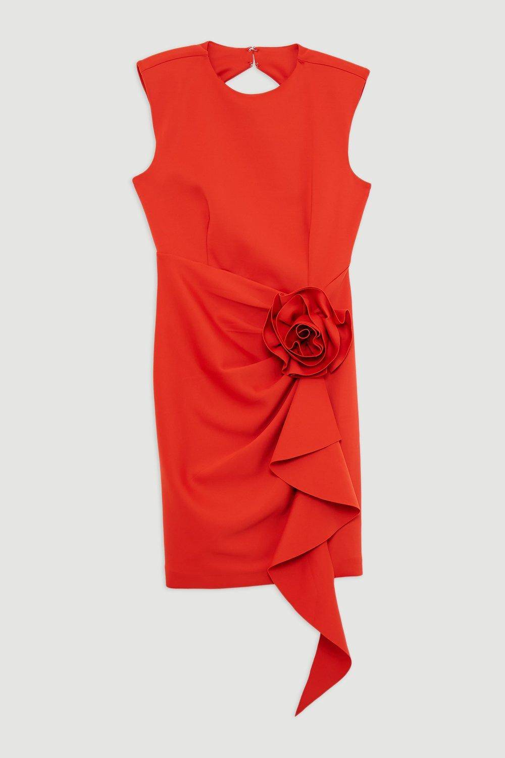 KarenMillen Robe Mini Ajustée En Tissu Scuba Avec Détail Rosette