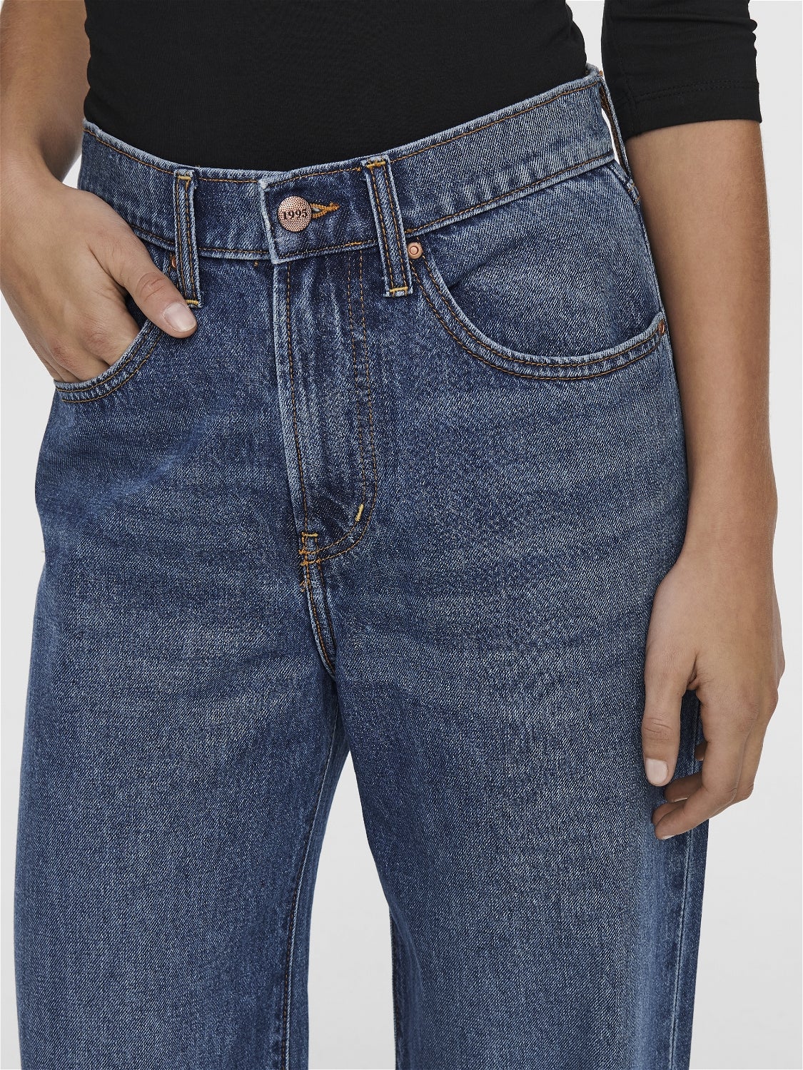 ONLHOPE Hohe Taille Weiter Beinschnitt Jeans Medium Blue Denim