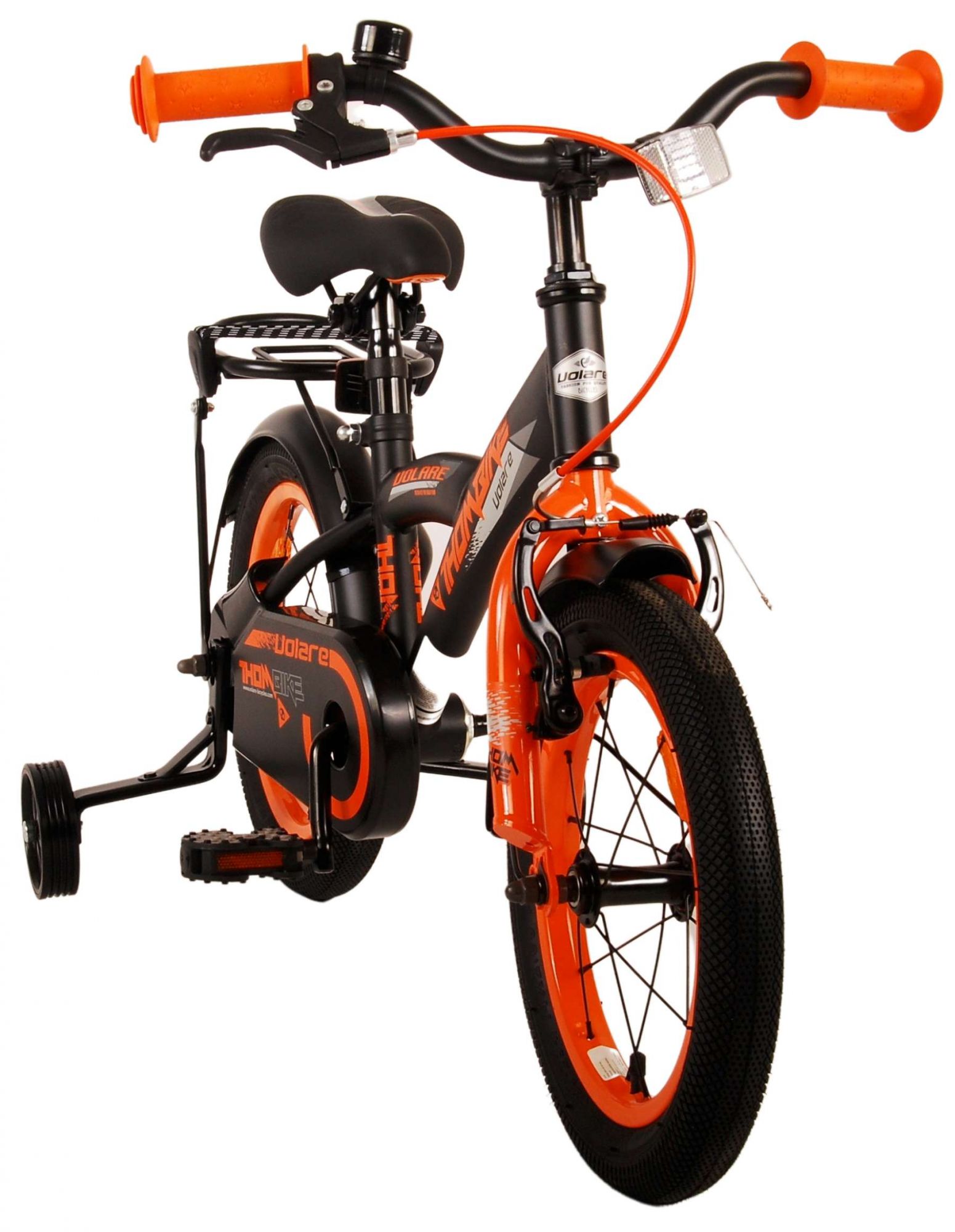 Kinderfahrrad Thombike für Jungen 14 Zoll Kinderrad in Schwarz Orange