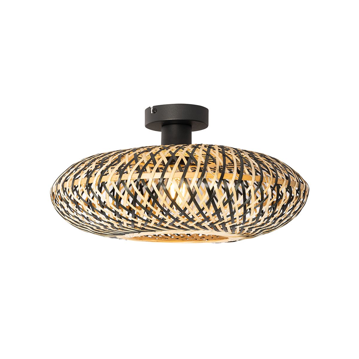 Oosterse plafondlamp zwart bamboe 40 cm - Ostrava