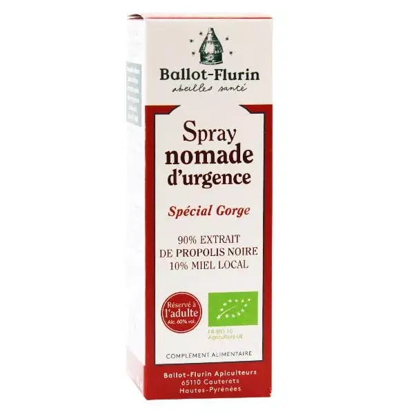 Spray de emergência orgânico Ballot-Flurin Santé Nomad 15ml