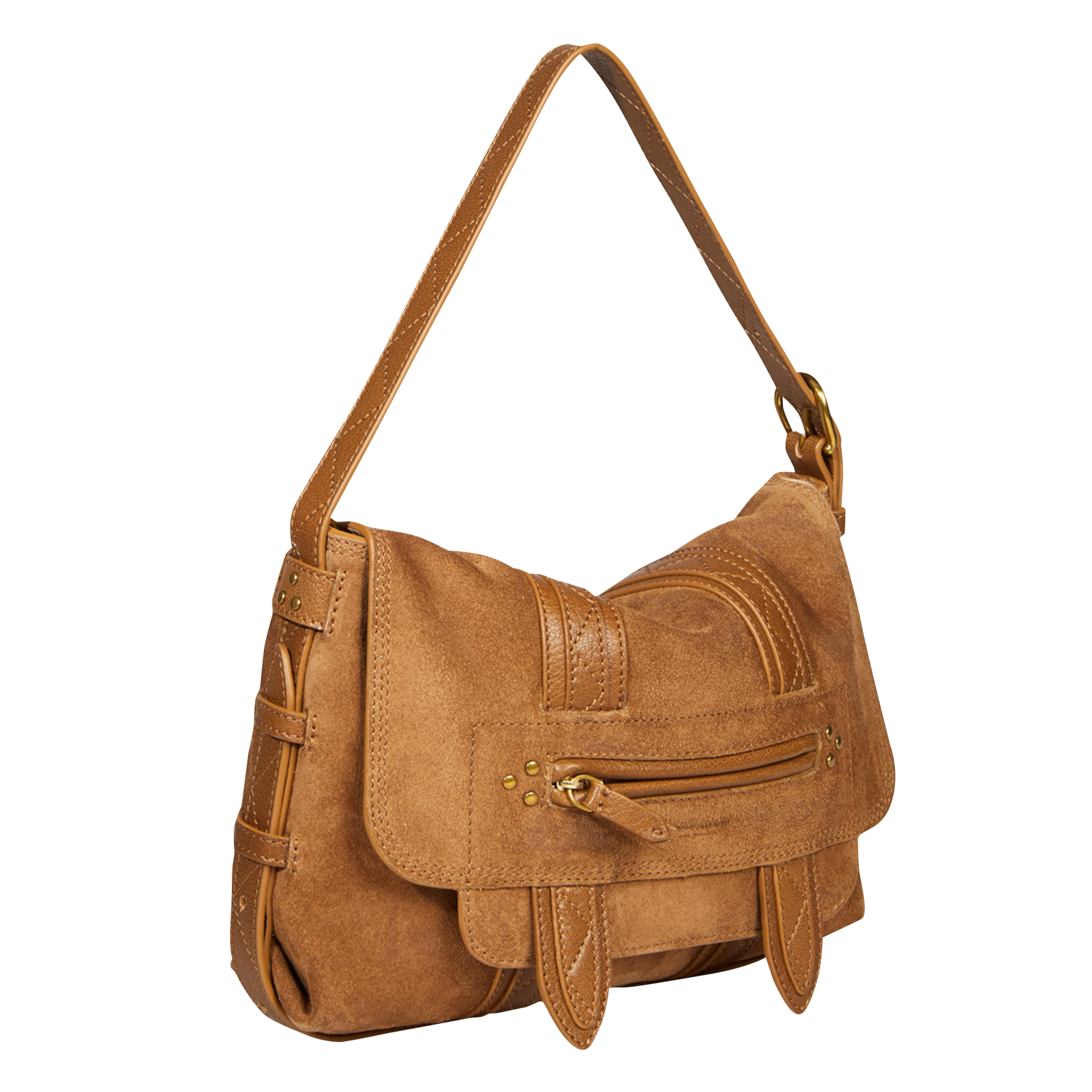 JOE S - Sac besace en cuir velours | Marron