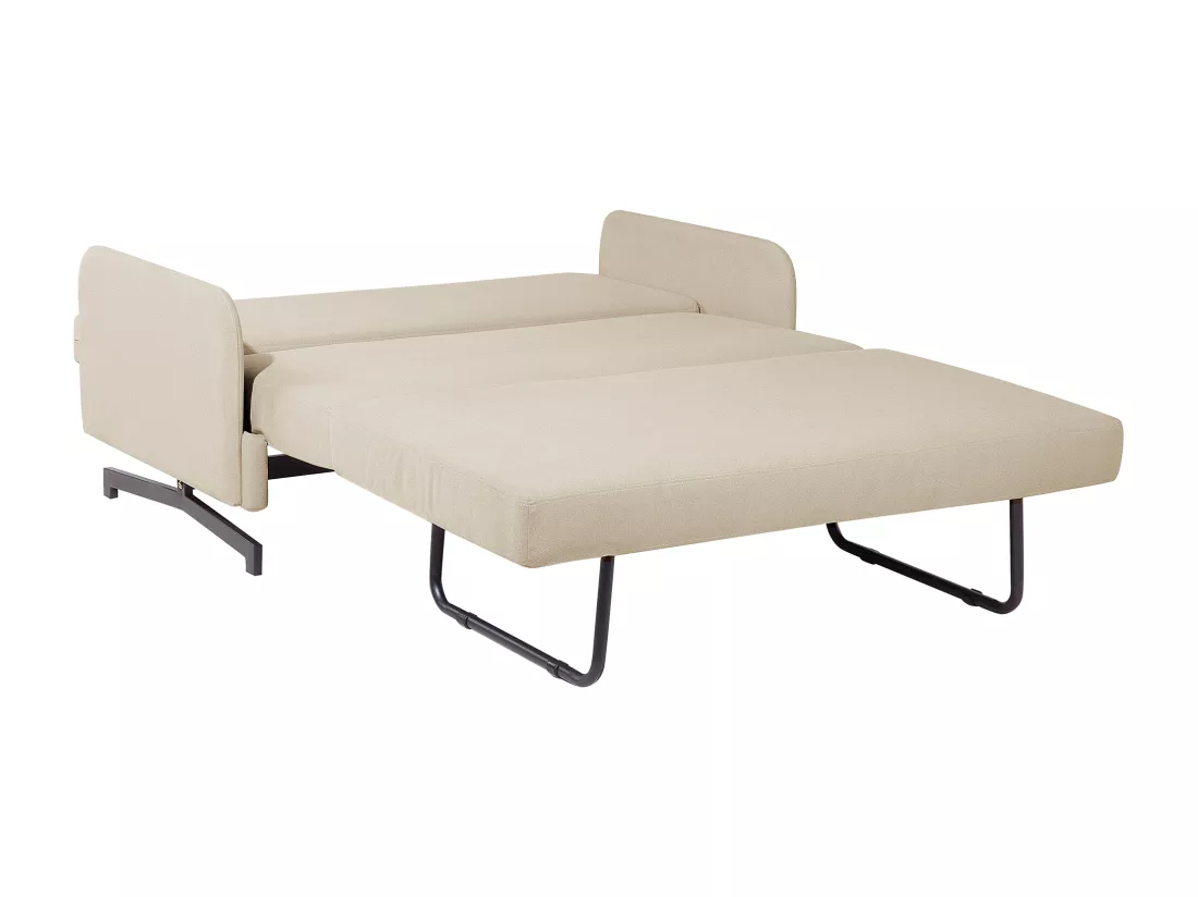 Canapé convertible 2 places en tissu beige BELFAST
