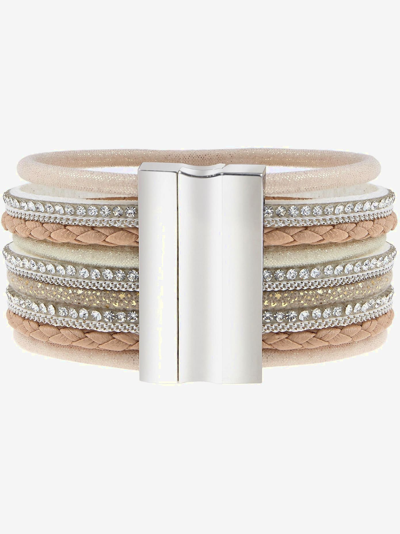 Bracelet bandes multi-rangées avec houppe