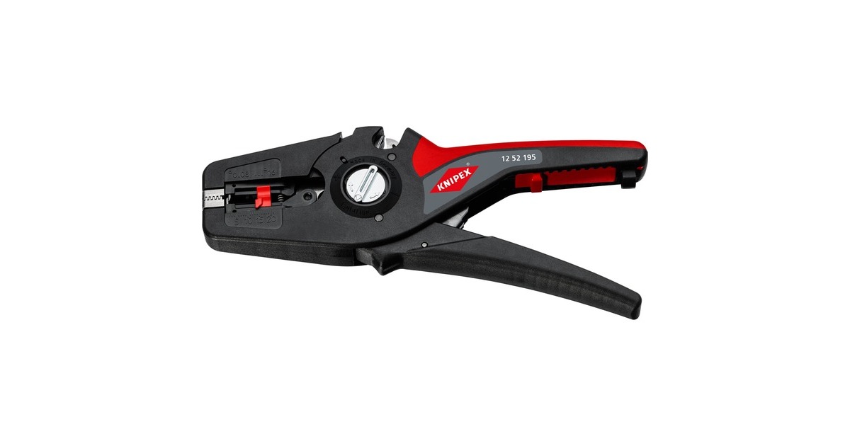 KNIPEXPreciStrip16 Automatische afstriptang  (Zwart/rood, geïntegreerde draadsnijder)