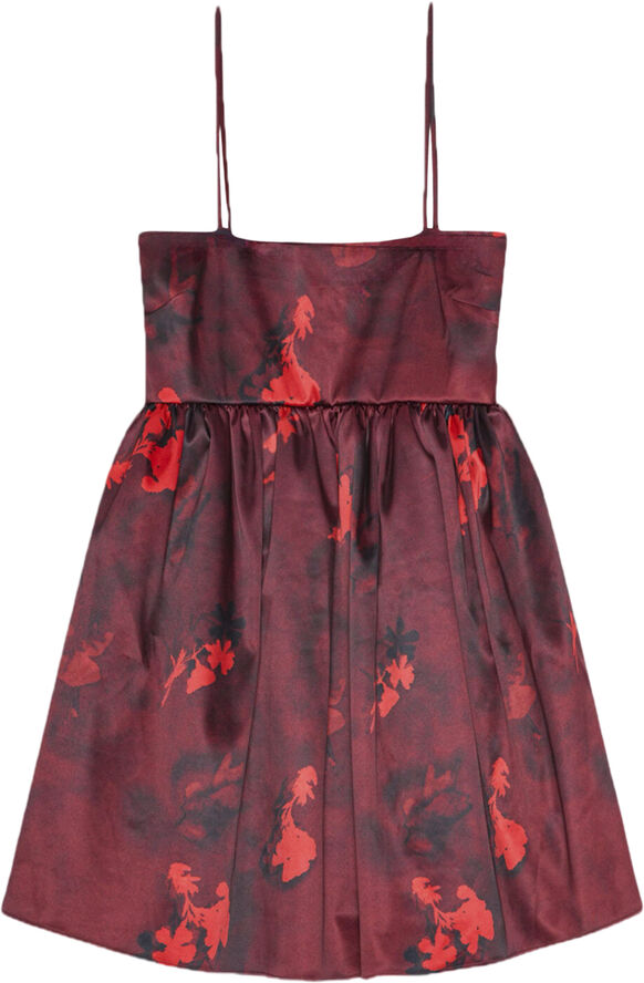 Ganni Printed Double Satin Strap Mini Dre Winery