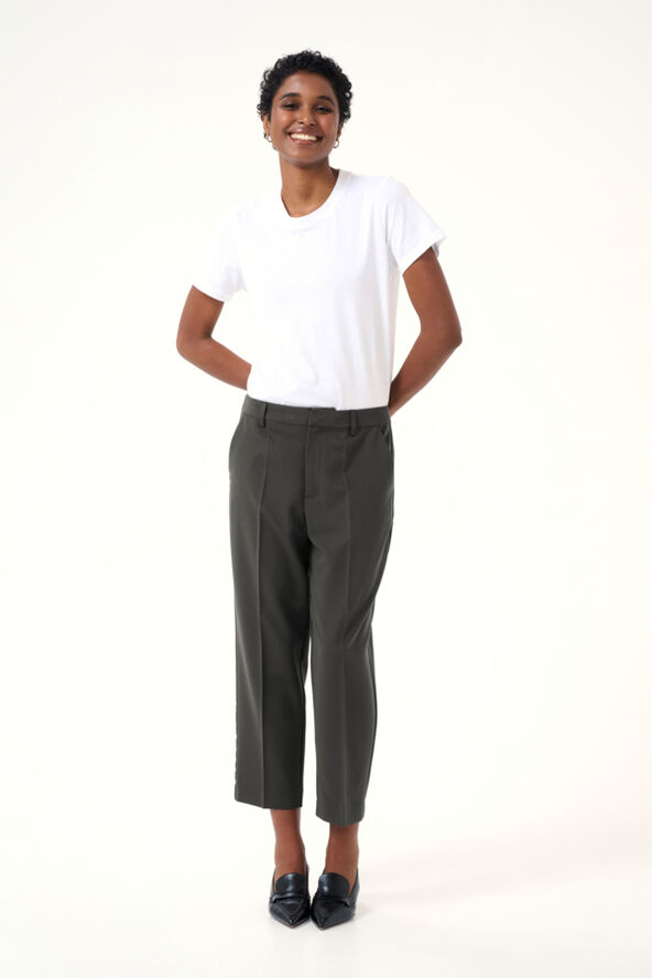Kaffe KAsakura Cropped Zipper pants Black oyster