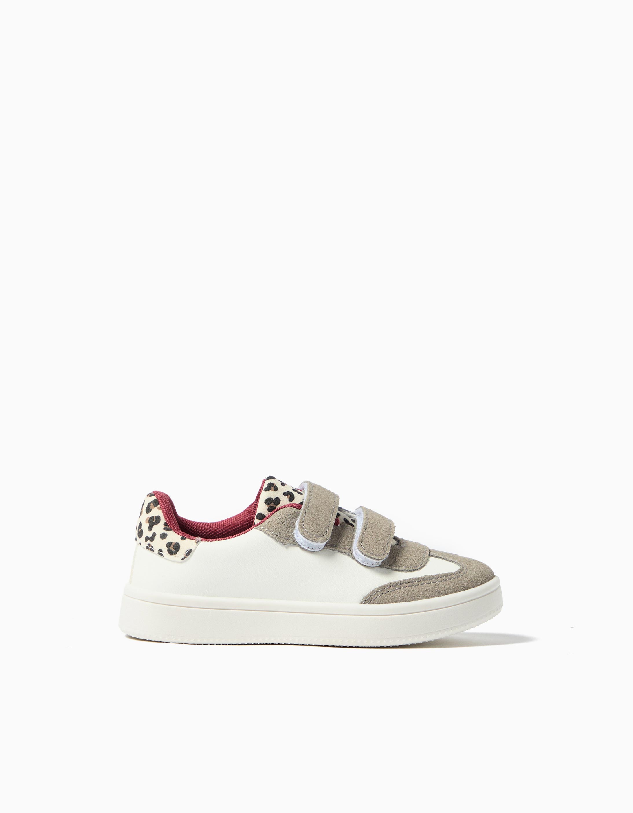 Sapatilhas Animal Print, Menina, Bege Claro
